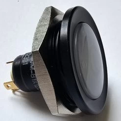 Otto 12 Volt White Illuminated Low Profile Dome Push Button, Normally Open