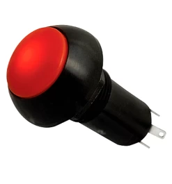 Otto LP3-R1G322R Red Illuminated Push Button, Normally Open, 12 Volt Red LED
