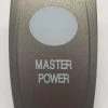 Master Power Rocker Switch Cap, Pewter With 1 White Lens, Master Power Icon, Carling V Series