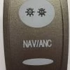 Pewter Nav Anc Carling V Series Rocker Switch Cap, Pewter With 2 White Lens, Nav Anc Symbol