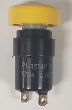 Otto P1-10142-2 Momentary On Yellow Push Button With Forklift Lower Icon In Black