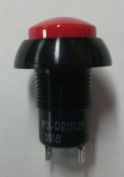 P3-D211121 Otto Sealed Dome Red Push Button, Normally Open, Momentary