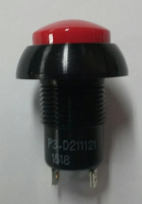P3-D211121 Otto Sealed Dome Red Push Button, Normally Open, Momentary