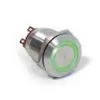 PV8F2Y1SS-335 Anti Vandal Push Button Switch, 25 Mm, Illuminated Green Ring, 2 Circuit