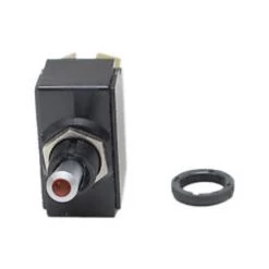 LT-1514-510-012 Carling On-Off Lit Tip Toggle Switch, Red In On Position, Screw Terminals