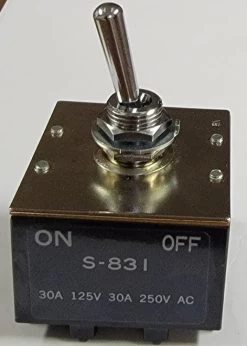S-831 NKK 30 Amp Box Toggle Switch, 3 Pole On-Off, Screw Terminals