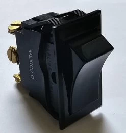 TIGC5E-6S-BL-XAW2 Carling Rocker Switch, On-Off-Momentary On, Black, Screw Terminals