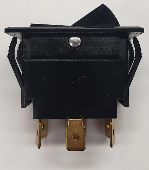 TIGL61-2L-D-WH-BL-NBL Double Rocker Switch, 1 Black Actuator, 1 White, On-On, Spade Terminals - Image 2