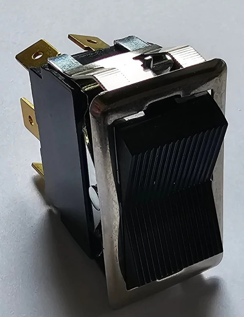 TIGM5M-1L-BL-FN Double Pole, Double Momentary, Spring Return To Center Off Position, Silver Bezel - Image 4