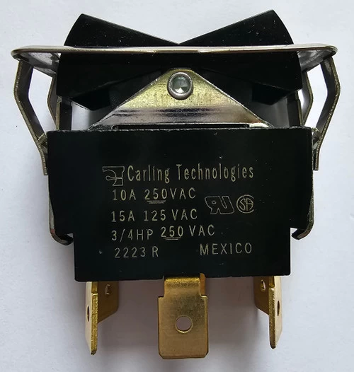 TIGM5M-1L-BL-FN Double Pole, Double Momentary, Spring Return To Center Off Position, Silver Bezel - Image 2