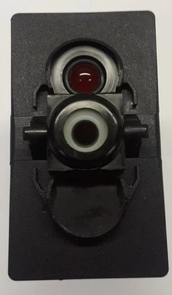 V1D1AT0B Single Pole On-Off Rocker Switch, 1 Super Bright Red LED