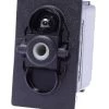 VED2160B Carling V Series On-On-On Rocker Switch, Single Pole, Triple Throw, Spade Terminals, One Lamp