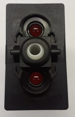 V1D2GTTC-00000-000 Carling On-Off Rocker Switch, 2 Super Bright Red LED, Panel Seal