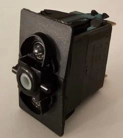 V8D2UXXB-00000-000-XALM1 Carling Momentary On -Off - Momentary On 3 Position Rocker Switch With Soft White LEDs