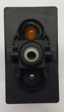 VBD2YN6B Carling V Series Momentary On-Off Rocker Switch, 1 Amber Led, 1 Incandescent Lamp