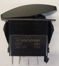 VDD2DXXB-PZC13-000-XGRD1 DPDT ON-ON, 1 GREEN LED, 1 RED LED, I-O LASER ETCHED CAP