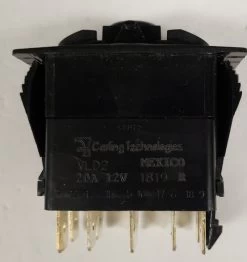 VLD2UTTB Double Momentary Carling V Series Rocker, DPDT, 2 Ind Super Bright Red LEDs