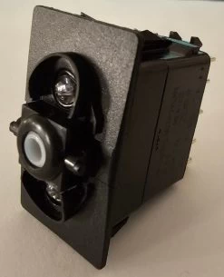 VLD2UXXB-00000-000-XALM1 Carling Momentary On -Off - Momentary On 3 Position Double Pole Rocker Switch With Soft White LEDs