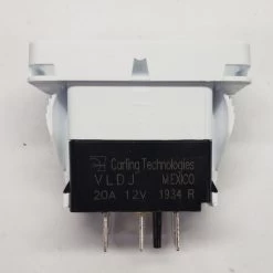 VLDJS002 Contura X Carling V Series Rocker, DPDT, Momentary, Raised Bezel, White Base