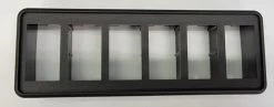 VM6-01 Carling V Series Rocker Switch 6 Gang Black Mounting Panel, Single Piece