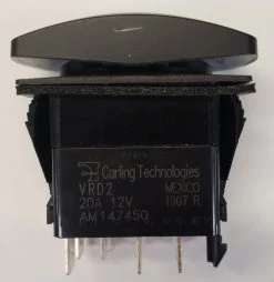 VRD2GXXC-PZCAG-1XX-XWAM1, Carling V Series SPTT, SP3T, (On)-On-On Rocker Switch W/ 2 Leds