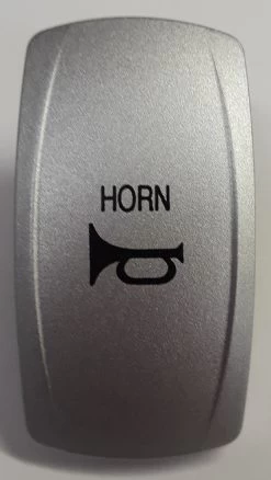 Horn Rocker Switch Cap, Nickel With No Lens, Horn Icon, Carling V Series