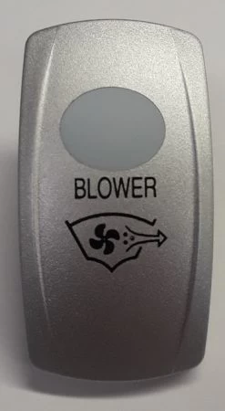 Carling Blower Rocker Switch Cap, Nickel With 1 White Lens, Blower Icon, V Series