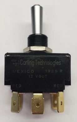 LT-2561-610-012-XAS1 Carling On-Off-On Red Lit Tip Double Pole Toggle Switch, Lit In On Positions, 7 Spade Terminals