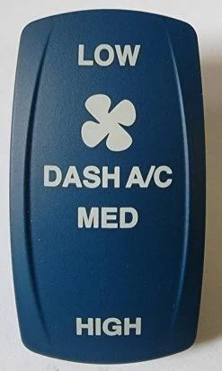 Carling V Series Blue Rocker Switch Dash AC Actuator, Low, Med, High